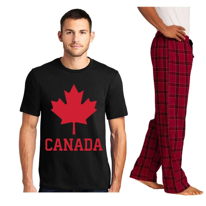 Canada Red Maple Leaf Flag Canada Day Pajama Set