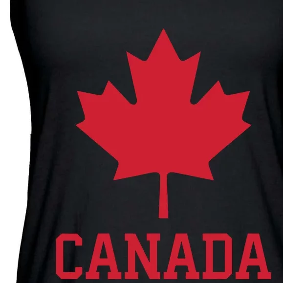 Canada Red Maple Leaf Flag Canada Day Ladies Essential Flowy Tank