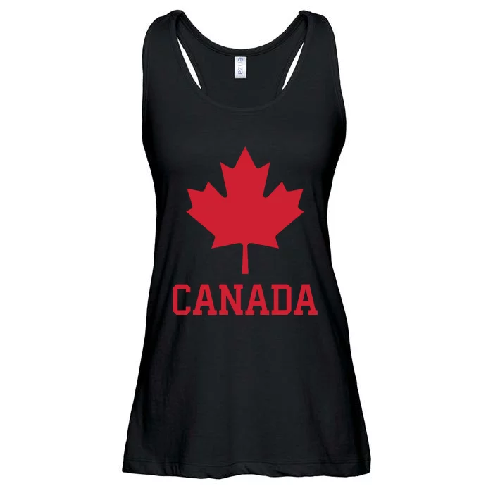 Canada Red Maple Leaf Flag Canada Day Ladies Essential Flowy Tank