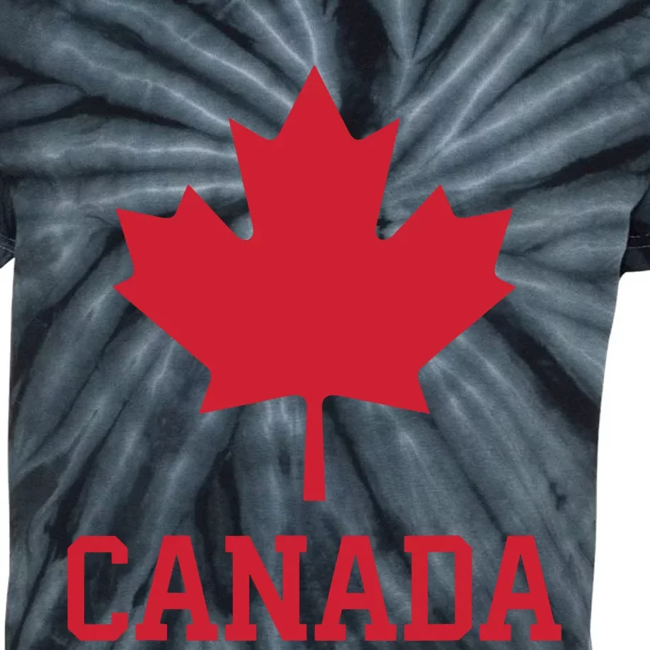 Canada Red Maple Leaf Flag Canada Day Kids Tie-Dye T-Shirt