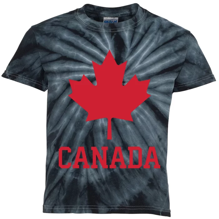 Canada Red Maple Leaf Flag Canada Day Kids Tie-Dye T-Shirt