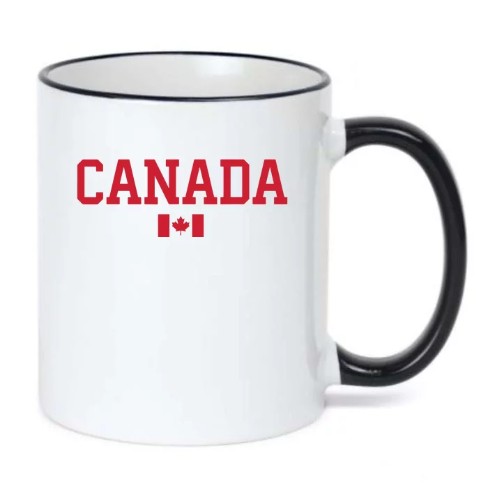 Canada Red Maple Leaf Flag Canada Day Black Color Changing Mug