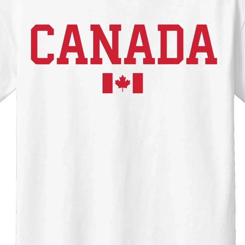 Canada Red Maple Leaf Flag Canada Day Kids T-Shirt