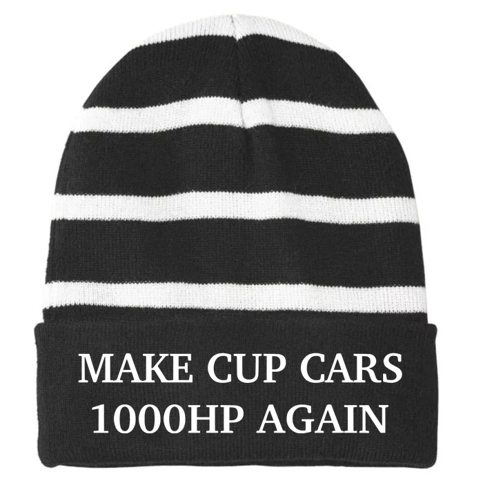 Couch Racer Make Cup Cars 1000hp Again Striped Beanie with Solid Band