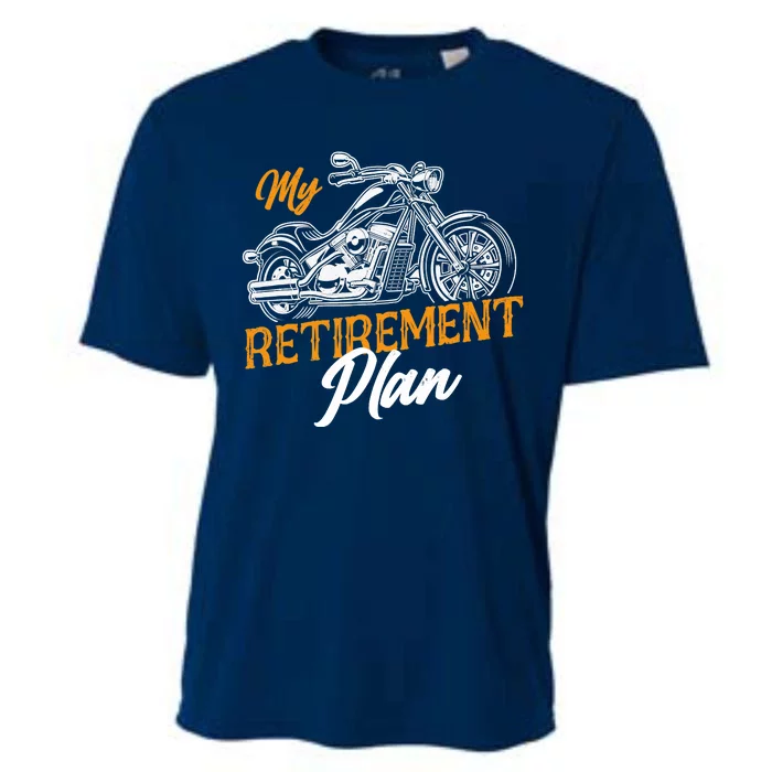 Classic Retired Motorcycle Biker My Retirement Plan Grandpa Cooling Performance Crew T-Shirt