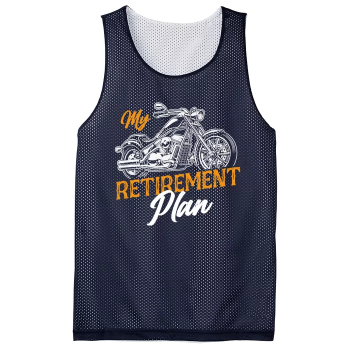 Classic Retired Motorcycle Biker My Retirement Plan Grandpa Mesh Reversible Basketball Jersey Tank