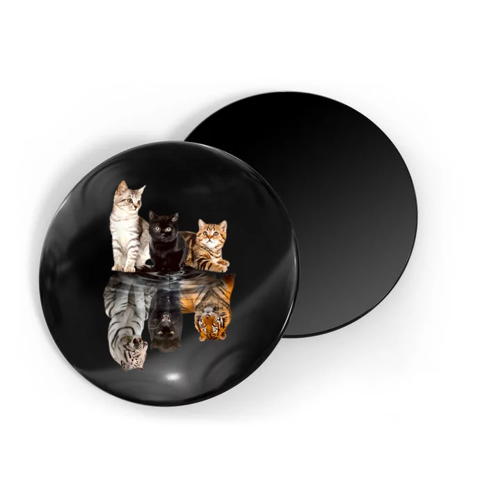 Cats Reflection Mirror Cheetah Iger Puma Cat & Animal Lover Magnet