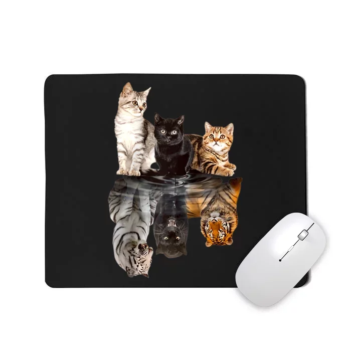 Cats Reflection Mirror Cheetah Iger Puma Cat & Animal Lover Raglan Baseball Mousepad