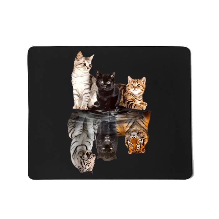 Cats Reflection Mirror Cheetah Iger Puma Cat & Animal Lover Raglan Baseball Mousepad