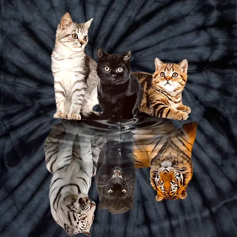 Cats Reflection Mirror Cheetah Iger Puma Cat & Animal Lover Raglan Baseball Tie-Dye T-Shirt