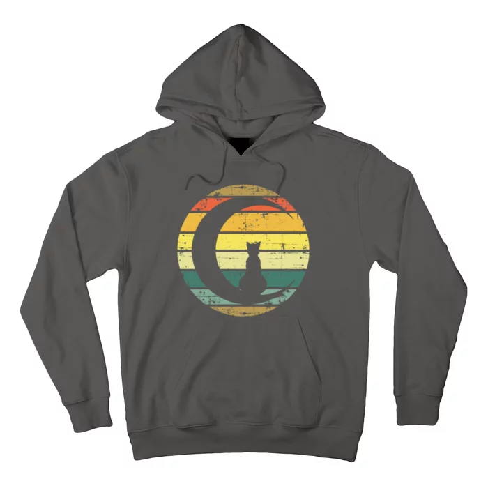 Cat Retro Moon Sunset Hoodie