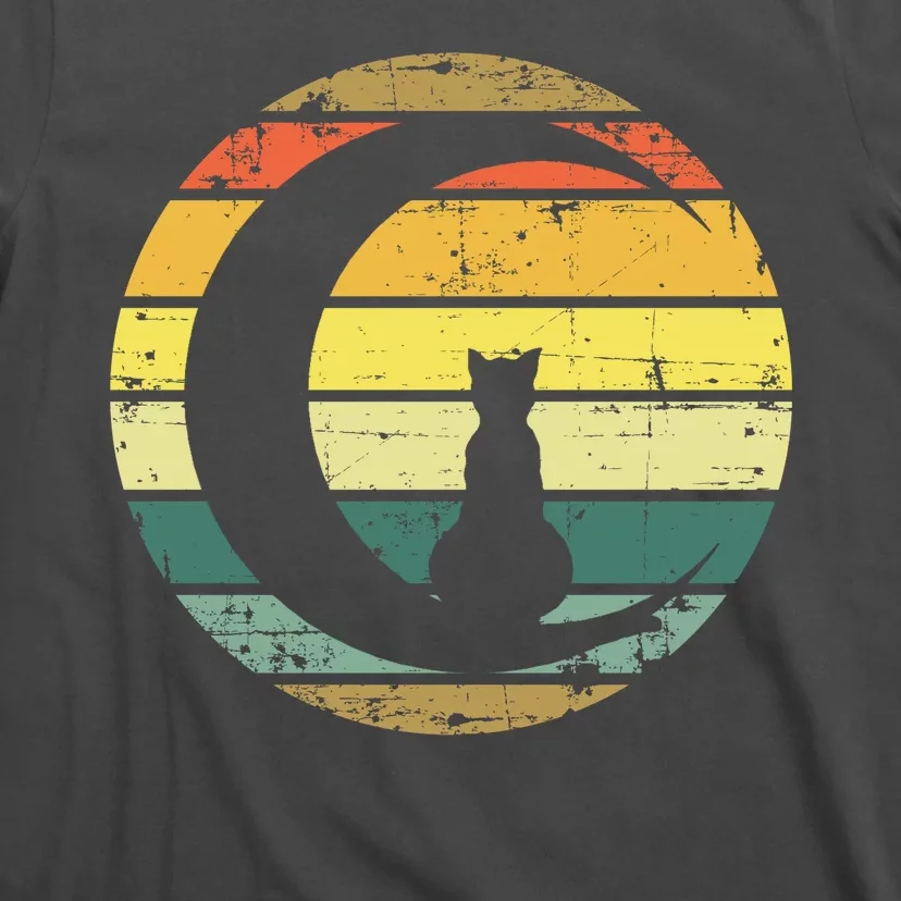 Cat Retro Moon Sunset T-Shirt