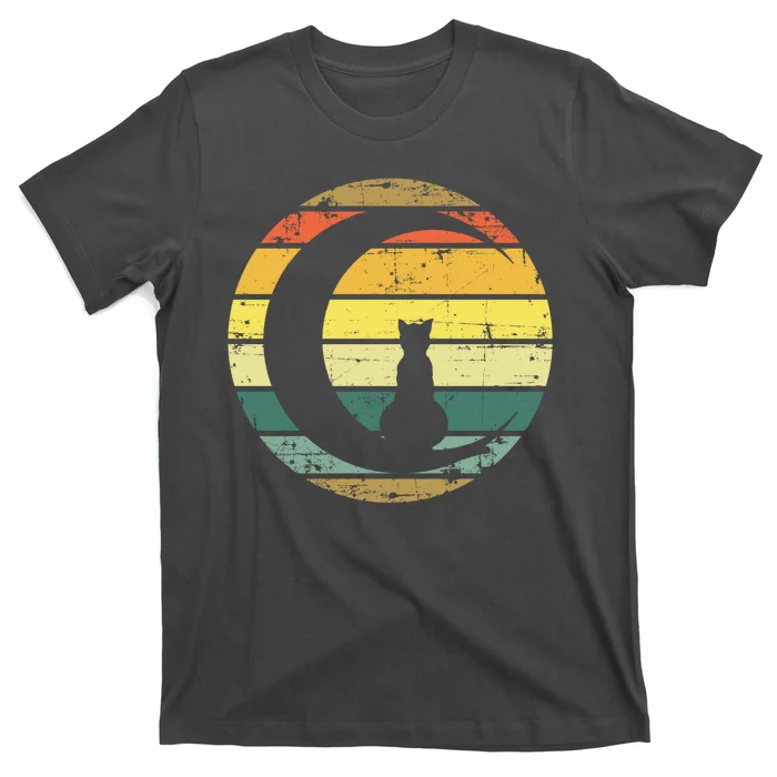 Cat Retro Moon Sunset T-Shirt