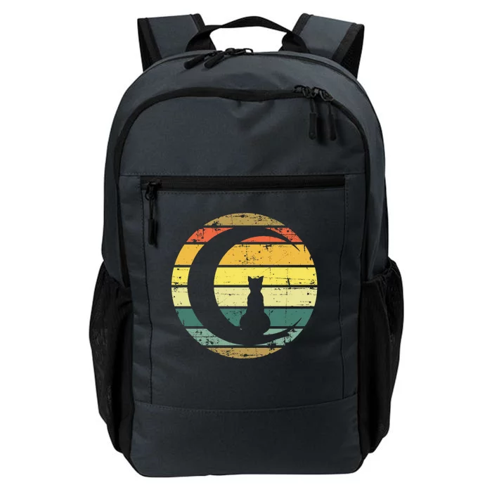 Cat Retro Moon Sunset Daily Commute Backpack