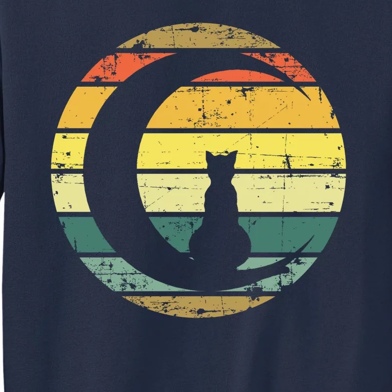 Cat Retro Moon Sunset Sweatshirt