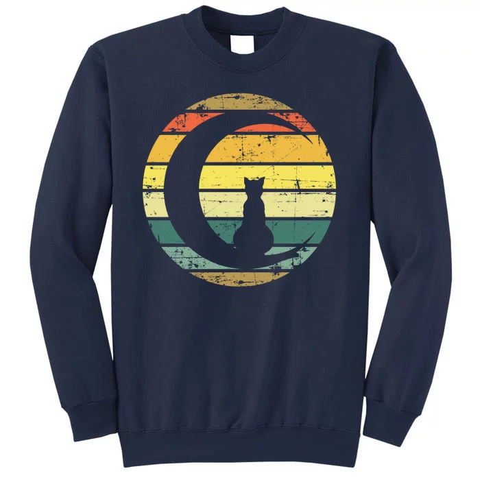 Cat Retro Moon Sunset Sweatshirt