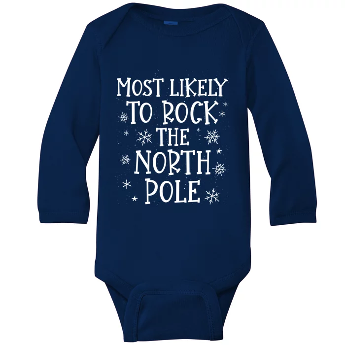 Christmas Rock Music Most Likely To Christmas Gift Baby Long Sleeve Bodysuit