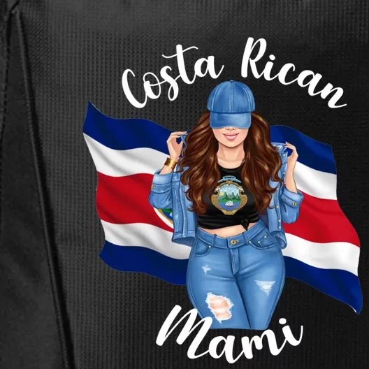 Costa Rican Mami Flag Emblem Brunette Costa Rico Queen Mom Gift City Backpack