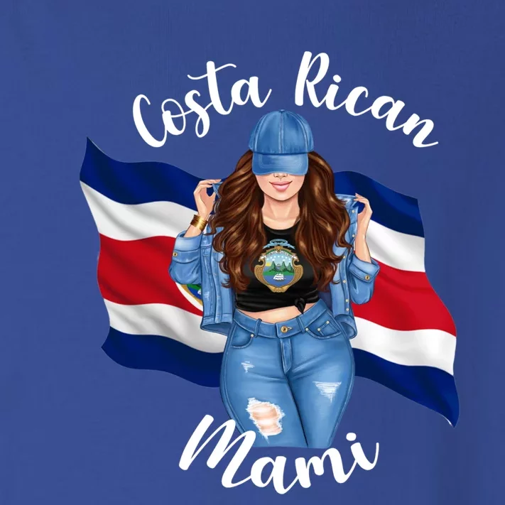 Costa Rican Mami Flag Emblem Brunette Costa Rico Queen Mom Gift Toddler Long Sleeve Shirt