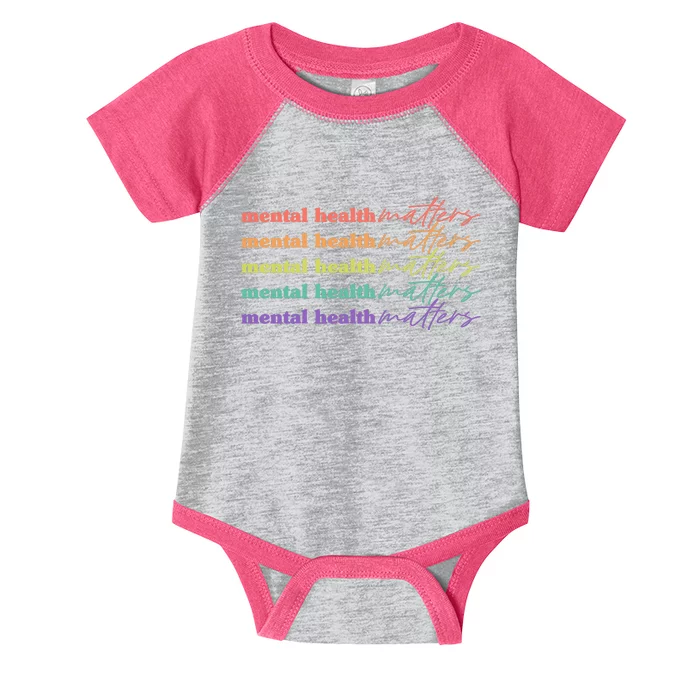 Colorful Retro Mental Health Matters Infant Baby Jersey Bodysuit