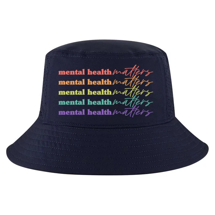 Colorful Retro Mental Health Matters Cool Comfort Performance Bucket Hat