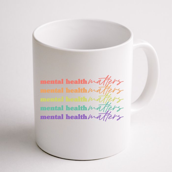 Colorful Retro Mental Health Matters Front & Back Coffee Mug