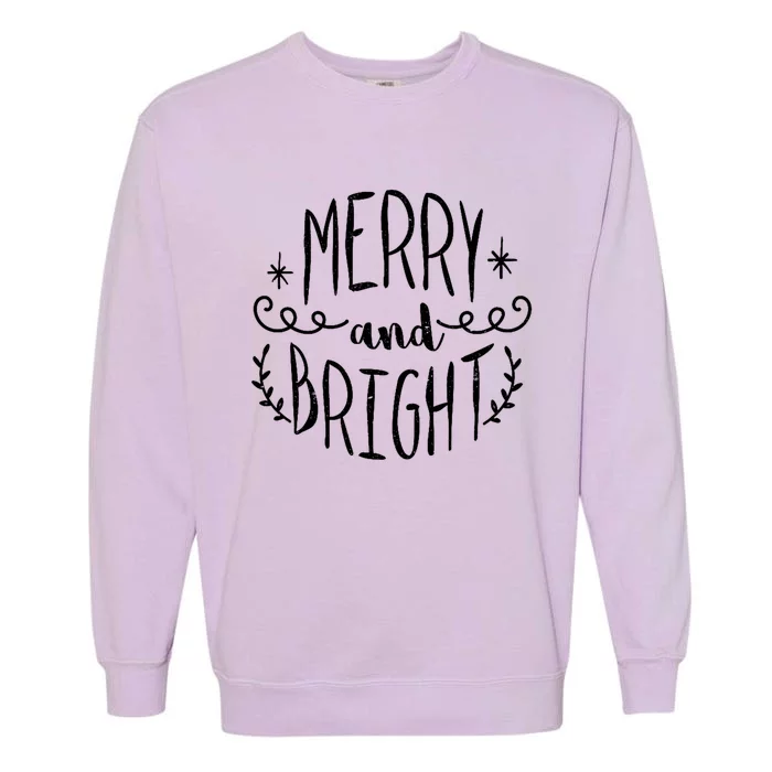 Christmas Rustic Merry And Bright Garment-Dyed Sweatshirt