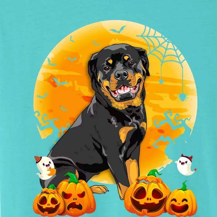 Cute Rottweiler Moon Pumpkin Halloween Dog Lover Gift ChromaSoft Performance T-Shirt