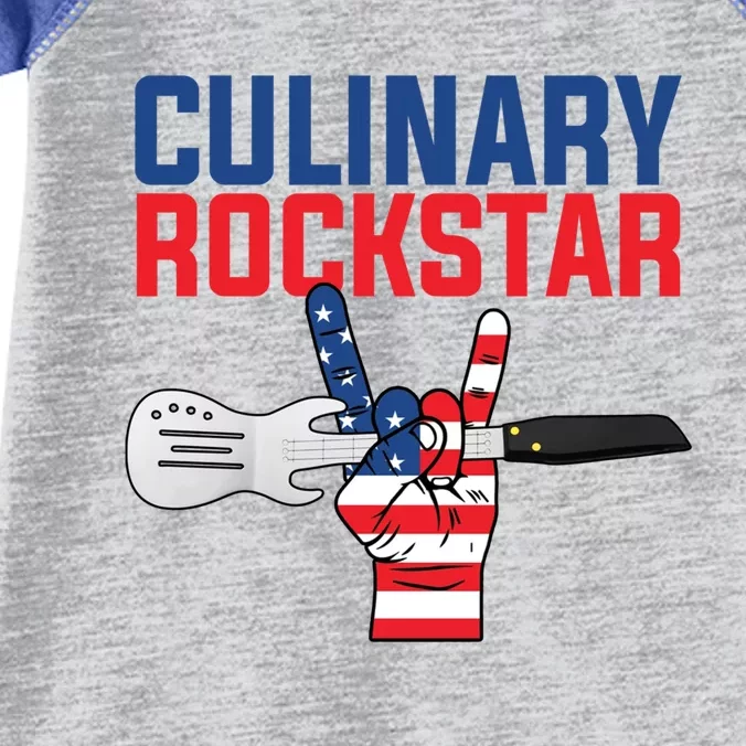 Culinary Rockstar Merica Flag Funny Chef Cook Culinary Lover Gift Infant Baby Jersey Bodysuit