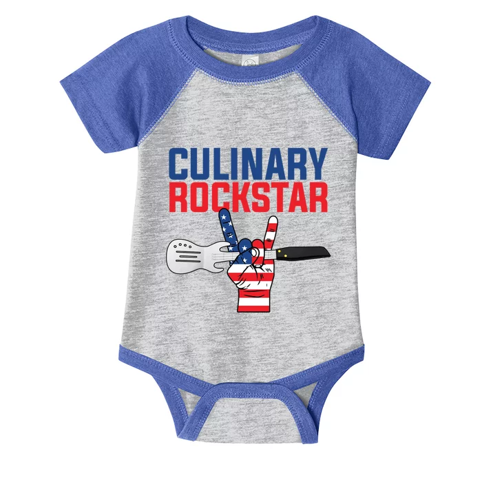 Culinary Rockstar Merica Flag Funny Chef Cook Culinary Lover Gift Infant Baby Jersey Bodysuit