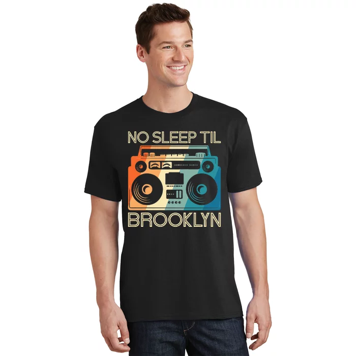 Cool Retro No Sleep Til Brooklyn Old School Portable Stereo T-Shirt