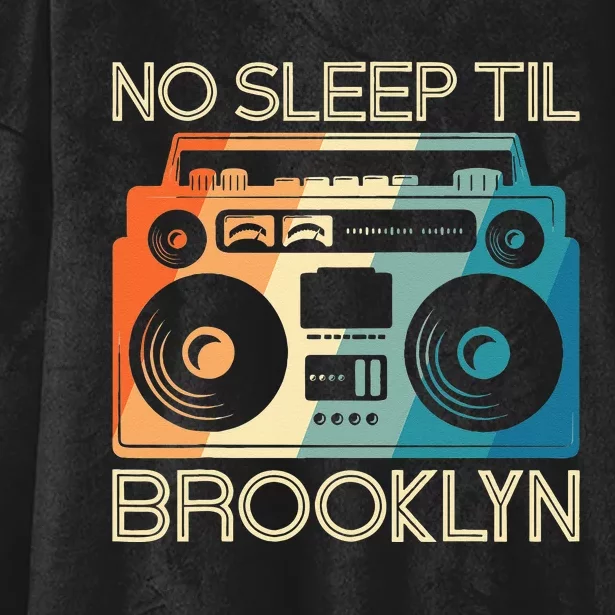 Cool Retro No Sleep Til Brooklyn Old School Portable Stereo Hooded Wearable Blanket