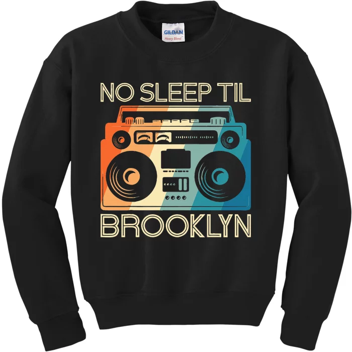 Cool Retro No Sleep Til Brooklyn Old School Portable Stereo Kids Sweatshirt