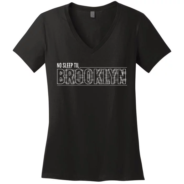 Cool Retro No Sleep Til Brooklyn Old School Portable Stereo Women's V-Neck T-Shirt