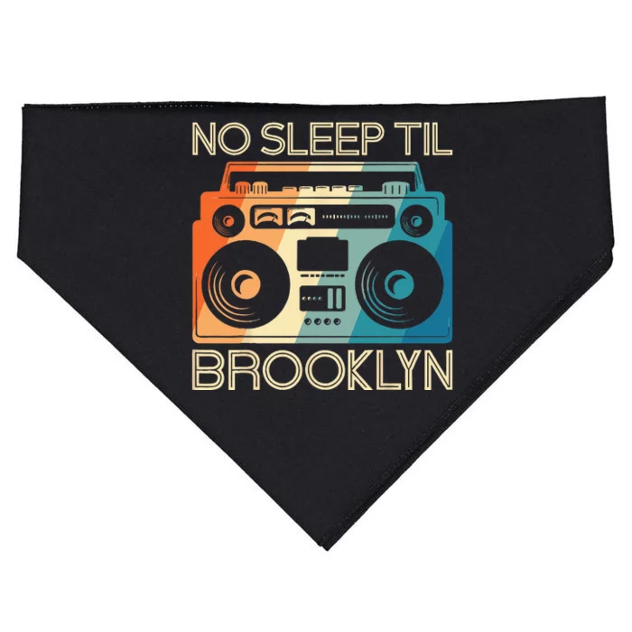 Cool Retro No Sleep Til Brooklyn Old School Portable Stereo USA-Made Doggie Bandana