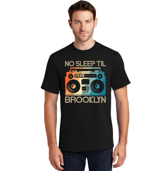 Cool Retro No Sleep Til Brooklyn Old School Portable Stereo Tall T-Shirt