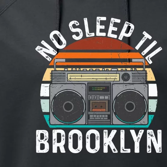 Cool Retro No Sleep Til Brooklyn Old School Portable Stereo Performance Fleece Hoodie