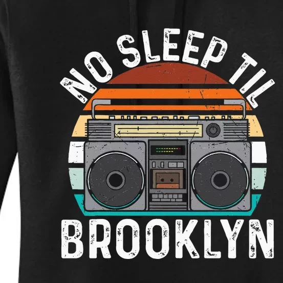 Cool Retro No Sleep Til Brooklyn Old School Portable Stereo Women's Pullover Hoodie