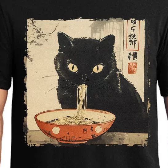 Cat Ramen Noodle Japanese Art Anime Manga Kawaii Cat Gift Pajama Set