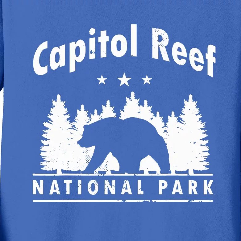 Capitol Reef National Park Bear Souvenir Us Park Kids Long Sleeve Shirt