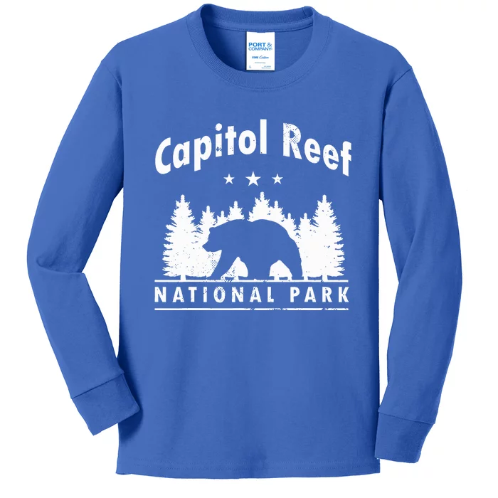 Capitol Reef National Park Bear Souvenir Us Park Kids Long Sleeve Shirt