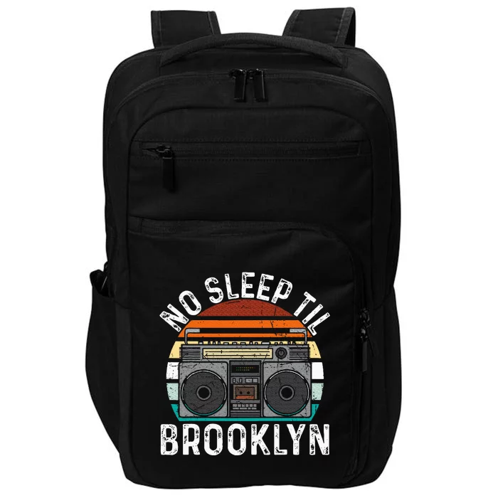 Cool Retro No Sleep Til Brooklyn Old School Portable Stereo Impact Tech Backpack