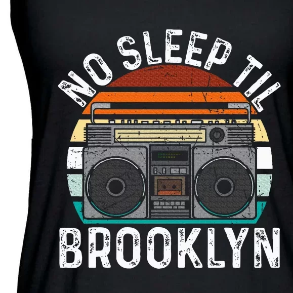 Cool Retro No Sleep Til Brooklyn Old School Portable Stereo Ladies Essential Flowy Tank