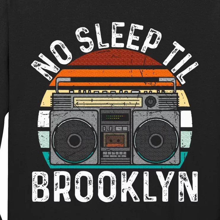 Cool Retro No Sleep Til Brooklyn Old School Portable Stereo Tall Long Sleeve T-Shirt