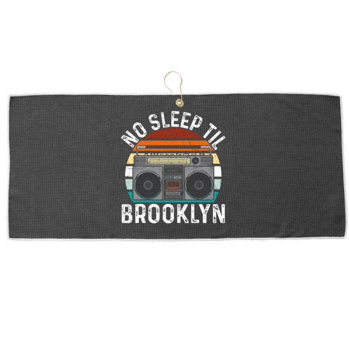 Cool Retro No Sleep Til Brooklyn Old School Portable Stereo Large Microfiber Waffle Golf Towel