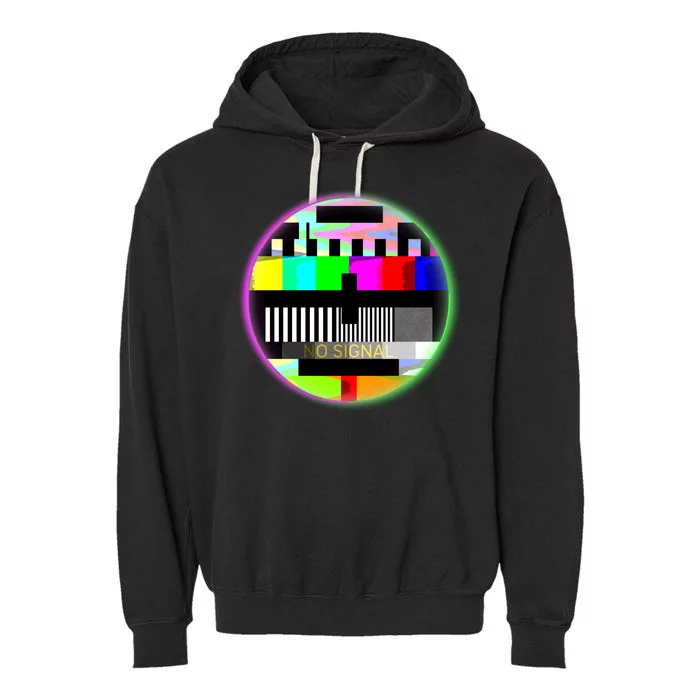 Cool Retro No Tv Signal Garment-Dyed Fleece Hoodie