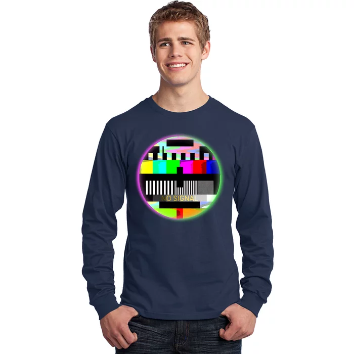 Cool Retro No Tv Signal Long Sleeve Shirt