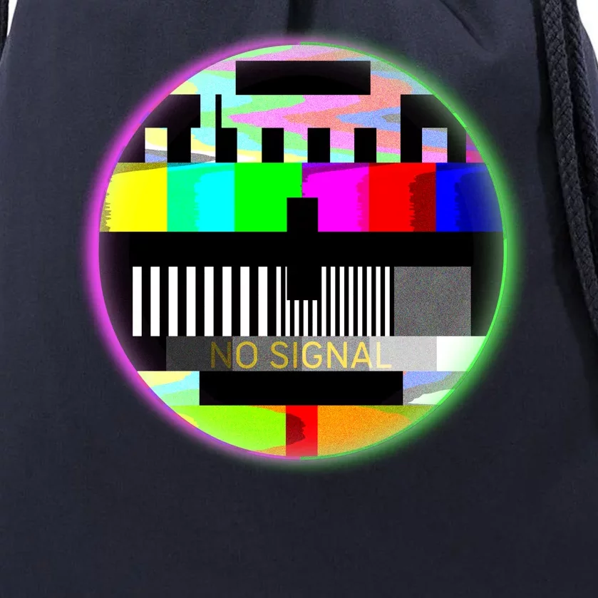 Cool Retro No Tv Signal Drawstring Bag