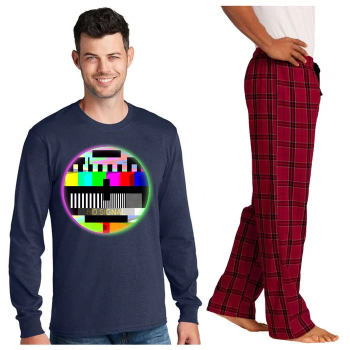 Cool Retro No Tv Signal Long Sleeve Pajama Set