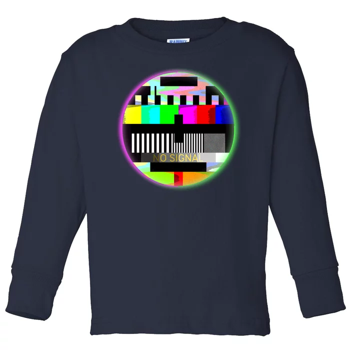 Cool Retro No Tv Signal Toddler Long Sleeve Shirt